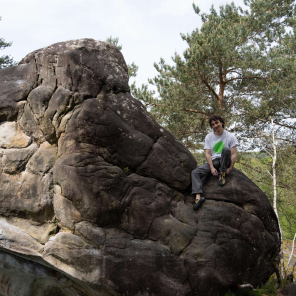 elliott on a rock